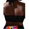 imageMakeMeChic Womens Plus Size Halter Bikini Top Tie Back Swimsuit Bathing Suit TopsBlack