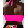 imageMakeMeChic Womens Plus Size Halter Bikini Top Tie Back Swimsuit Bathing Suit TopsHot Pink