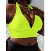 imageMakeMeChic Womens Plus Size Halter Bikini Top Tie Back Swimsuit Bathing Suit TopsMustard Yellow