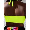 imageMakeMeChic Womens Plus Size Halter Bikini Top Tie Back Swimsuit Bathing Suit TopsMustard Yellow
