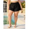imageMakeMeChic Womens Plus Size Swim Shorts Ruffle High Waist Swimsuit Shorts Tankini BottomBlack