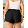 imageMakeMeChic Womens Plus Size Swim Shorts Ruffle High Waist Swimsuit Shorts Tankini BottomBlack
