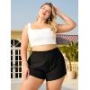 imageMakeMeChic Womens Plus Size Swim Shorts Ruffle High Waist Swimsuit Shorts Tankini BottomBlack