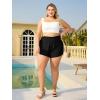 imageMakeMeChic Womens Plus Size Swim Shorts Ruffle High Waist Swimsuit Shorts Tankini BottomBlack