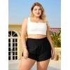 imageMakeMeChic Womens Plus Size Swim Shorts Ruffle High Waist Swimsuit Shorts Tankini BottomBlack