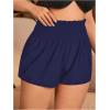 imageMakeMeChic Womens Plus Size Swim Shorts Ruffle High Waist Swimsuit Shorts Tankini BottomBlue