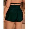 imageMakeMeChic Womens Plus Size Swim Shorts Ruffle High Waist Swimsuit Shorts Tankini BottomDark Green