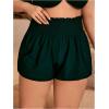 imageMakeMeChic Womens Plus Size Swim Shorts Ruffle High Waist Swimsuit Shorts Tankini BottomDark Green