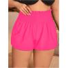 imageMakeMeChic Womens Plus Size Swim Shorts Ruffle High Waist Swimsuit Shorts Tankini BottomHot Pink