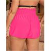 imageMakeMeChic Womens Plus Size Swim Shorts Ruffle High Waist Swimsuit Shorts Tankini BottomHot Pink