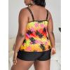 imageMakeMeChic Womens Plus Size Tankini Bathing Suits Tropical Swim Tank Top with Boyshorts 2 Piece SwimsuitMulticolor