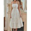 imageMakeMeChic Womens Spaghetti Strap Striped Side Cut Out Waist Dress Backless Summer Flowy DressesMulticolor