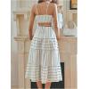 imageMakeMeChic Womens Spaghetti Strap Striped Side Cut Out Waist Dress Backless Summer Flowy DressesMulticolor