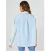 imageMakeMeChic Womens Striped Colorblork Blouse Oversized Collared Button Down Shirt Long Sleeve TopMulticolor