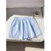 imageMakeMeChic Womens Striped Elastic Waist Shorts Button Front Summer ShortsBlue