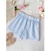 imageMakeMeChic Womens Striped Elastic Waist Shorts Button Front Summer ShortsBlue