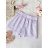 imageMakeMeChic Womens Striped Elastic Waist Shorts Button Front Summer ShortsPurple