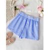 imageMakeMeChic Womens Striped Elastic Waist Shorts Button Front Summer ShortsRoyal Blue