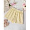 imageMakeMeChic Womens Striped Elastic Waist Shorts Button Front Summer ShortsYellow