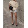 imageMakeMeChic Womens Summer Asymmetrical Tops Dolman Sleeve Blouse Split Hem Dressy ShirtBeige