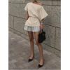 imageMakeMeChic Womens Summer Asymmetrical Tops Dolman Sleeve Blouse Split Hem Dressy ShirtBeige