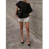 imageMakeMeChic Womens Summer Asymmetrical Tops Dolman Sleeve Blouse Split Hem Dressy ShirtBlack