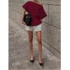 imageMakeMeChic Womens Summer Asymmetrical Tops Dolman Sleeve Blouse Split Hem Dressy ShirtBurgundy