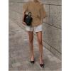 imageMakeMeChic Womens Summer Asymmetrical Tops Dolman Sleeve Blouse Split Hem Dressy ShirtCoffee Brown