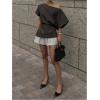 imageMakeMeChic Womens Summer Asymmetrical Tops Dolman Sleeve Blouse Split Hem Dressy ShirtDark Grey