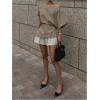 imageMakeMeChic Womens Summer Asymmetrical Tops Dolman Sleeve Blouse Split Hem Dressy ShirtLight Grey