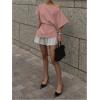 imageMakeMeChic Womens Summer Asymmetrical Tops Dolman Sleeve Blouse Split Hem Dressy ShirtPink