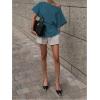 imageMakeMeChic Womens Summer Asymmetrical Tops Dolman Sleeve Blouse Split Hem Dressy ShirtTeal Blue