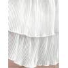 imageMakeMeChic Womens Summer Beach Spaghetti Strap Sundress Flowy Layer Ruffle Hem Cami Short DressesWhite