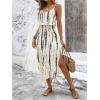 imageMakeMeChic Womens Summer Dress Split Thigh Tie Dye Midi Cami DressApricot