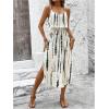 imageMakeMeChic Womens Summer Dress Split Thigh Tie Dye Midi Cami DressApricot