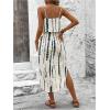imageMakeMeChic Womens Summer Dress Split Thigh Tie Dye Midi Cami DressApricot