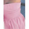 imageMakeMeChic Womens Summer Elegant Strapless Mini Dress with Bow Ruched Ruffle A Line Bandeau Party Mini DressPink