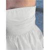 imageMakeMeChic Womens Summer Elegant Strapless Mini Dress with Bow Ruched Ruffle A Line Bandeau Party Mini DressWhite