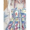 imageMakeMeChic Womens Summer Floral Mini Dress Shirred Tie Shoulder Sleeveless A Line Short Cami SundressesBlue