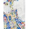 imageMakeMeChic Womens Summer Floral Mini Dress Shirred Tie Shoulder Sleeveless A Line Short Cami SundressesMulticolor