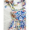 imageMakeMeChic Womens Summer Floral Mini Dress Shirred Tie Shoulder Sleeveless A Line Short Cami SundressesMulticolor