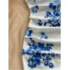 imageMakeMeChic Womens Summer Floral Tube Top Mini Dresses Blue and White Ruched Strapless SundressBlue and White
