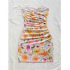 imageMakeMeChic Womens Summer Floral Tube Top Mini Dresses Blue and White Ruched Strapless SundressMulticolor E