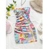 imageMakeMeChic Womens Summer Floral Tube Top Mini Dresses Blue and White Ruched Strapless SundressMulticolor F
