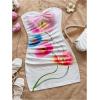 imageMakeMeChic Womens Summer Floral Tube Top Mini Dresses Blue and White Ruched Strapless SundressMulticolor G
