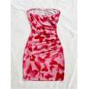 imageMakeMeChic Womens Summer Floral Tube Top Mini Dresses Blue and White Ruched Strapless SundressMulticolor a