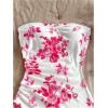 imageMakeMeChic Womens Summer Floral Tube Top Mini Dresses Blue and White Ruched Strapless SundressPink