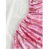 imageMakeMeChic Womens Summer Floral Tube Top Mini Dresses Blue and White Ruched Strapless SundressPink B