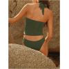 imageMakeMeChic Womens Tankini Swimsuits Halter Tie Back Tummy Control Swimwear Bathing SuitDark Green