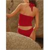 imageMakeMeChic Womens Tankini Swimsuits Halter Tie Back Tummy Control Swimwear Bathing SuitRed